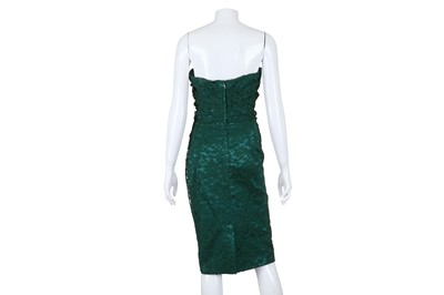 Lot 354 - Dolce and Gabbana Green Lace Strapless Dress,...