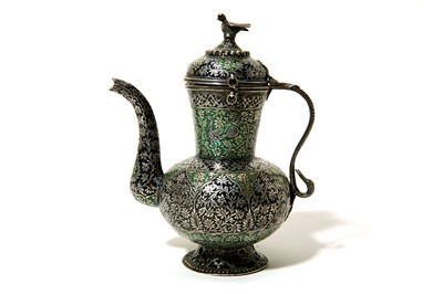 Lot 337 - A SMALL ENAMELLED COFFEE POT Kashmir, North...