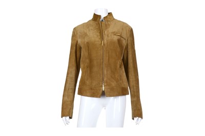 Lot 321 - Gucci Suede Camel Jacket, zip up closure with...