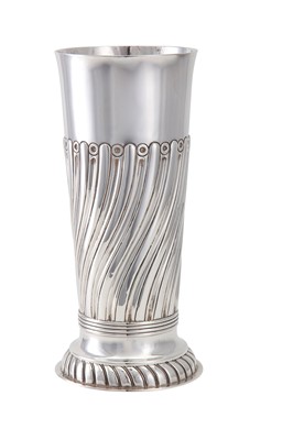 Lot 273 - A Victorian sterling silver vase, London 1886...