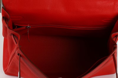 Lot 242 - Hermès Red Taurillon Clemence Retourne Kelly...