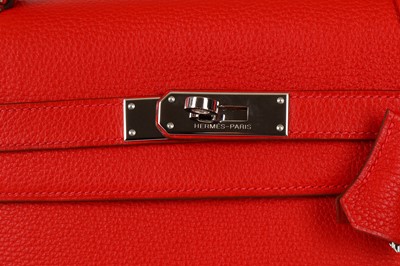 Lot 242 - Hermès Red Taurillon Clemence Retourne Kelly...