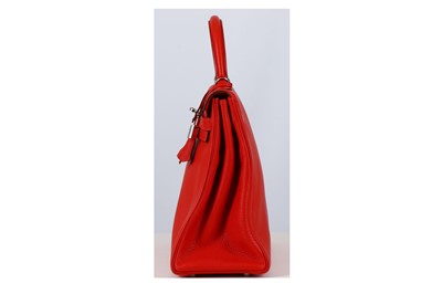 Lot 242 - Hermès Red Taurillon Clemence Retourne Kelly...