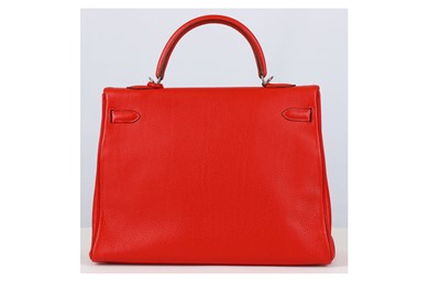 Lot 242 - Hermès Red Taurillon Clemence Retourne Kelly...