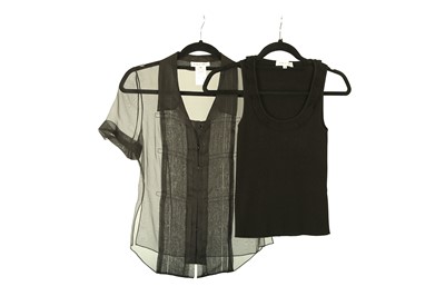 Lot 184 - Two Black of Celine tops, to include a sheer...
