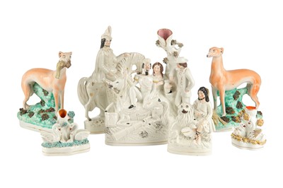 Lot 565 - A collection of 19th century Staffordshire...