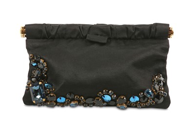 Lot 46 - Miu Miu Black Satin Pouch, embellished with...
