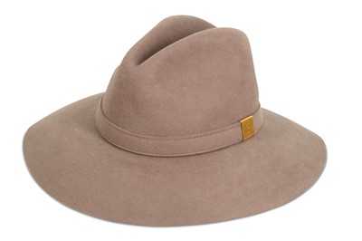 Lot 48 - Gucci Taupe Felted Rabbit Fur Fedora, gold...