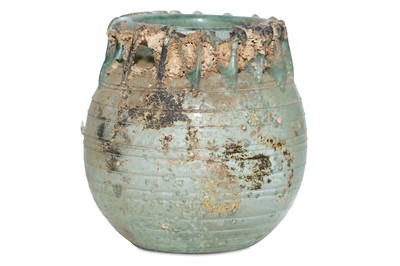 Lot 148 - A GREEN-BLUE GLASS VESSEL Circa 4th – 7th...