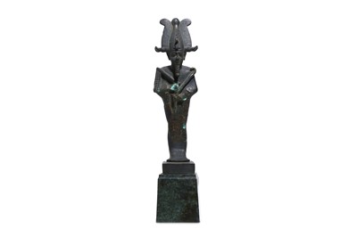 Lot 19 - AN EGYPTIAN BRONZE FIGURE OF OSIRIS Late...