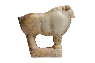 Lot 55 - A SOUTH ARABIAN ALABASTER BULL Circa 1st...