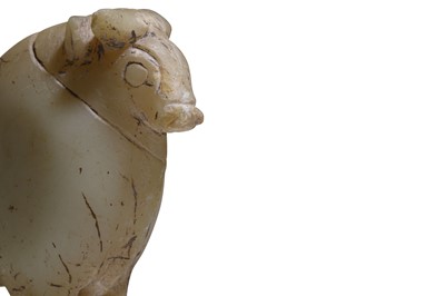 Lot 55 - A SOUTH ARABIAN ALABASTER BULL Circa 1st...