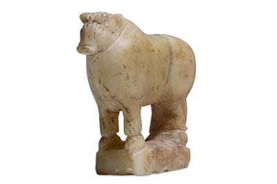 Lot 55 - A SOUTH ARABIAN ALABASTER BULL Circa 1st...