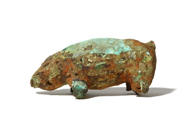 Lot 29 - AN EGYPTIAN BRONZE BOAR Late Period - Roman...