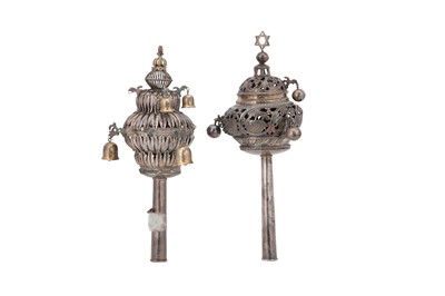 Lot 110a - Two silver Rimonims/Torah finials, possibly...