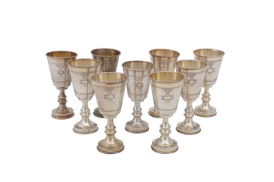 Lot 69 - Judaica - A set of nine George V sterling...