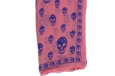 Lot 54 - Alexander McQueen Pink Skull Scarf, silk...