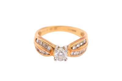 Lot 644 - A diamond single-stone ring, mounted in 18...