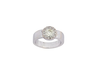 Lot 214 - A diamond ring The collet-set brilliant-cut...