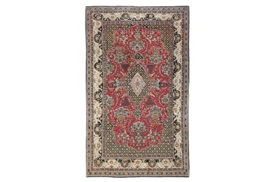 Lot 23 - A FINE PART SILK QUM RUG, CENTRAL PERSIA...