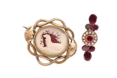 Lot 614 - Two antique brooches, Including a 19th century...