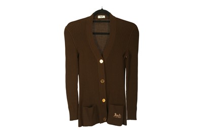Lot 91 - Celine Brown Wool Cardigan, 1980s, with...