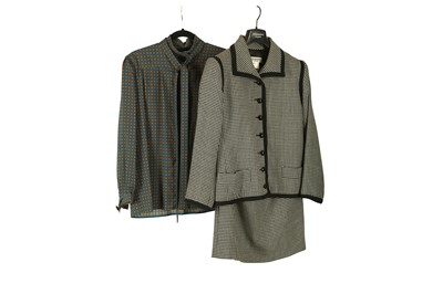 Lot 92 - Yves Saint Laurent Houndstooth Skirt Suit,...