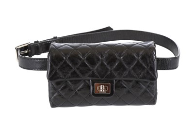 Lot 31 - Chanel Black Reissue Mini Waist Bag, c....