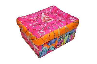 Lot 498 - Silk Scarf Footstool, of large proportions...