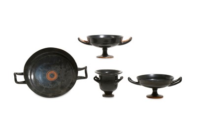 Lot 79 - FOUR ATTIC BLACK GLAZED VESSELS Circa 4th...