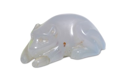 Lot 103 - A ROMAN CHALCEDONY RECUMBENT DOG Circa 1st...