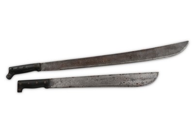 Lot 58 - Three machette knives, including: 1) WW2...