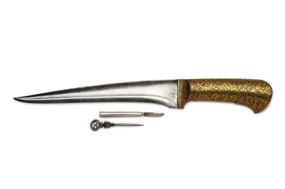 Lot 320 - A GOLD-DAMASCENED (KOFTGARI) HILTED...