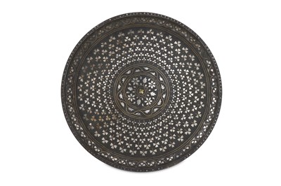 Lot 316 - A BIDRI SILVER AND BRASS-INLAID TRAY PROPERTY...