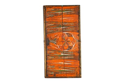 Lot 71 - A PAINTED WOODEN WINDOW PANEL  Possibly Turkey,...