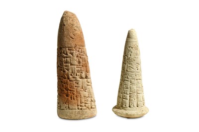 Lot 40 - TWO CUNEIFORM CLAY FOUNDATION CONES Including...