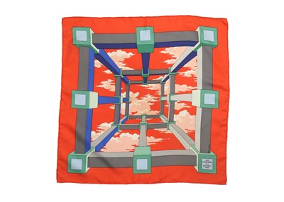 Lot 175 - Hermes 'Perspective' Silk Pocket Square,...
