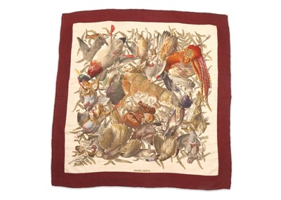 Lot 171 - Hermes 'Gibiers' Cashmere Silk Scarf, designed...