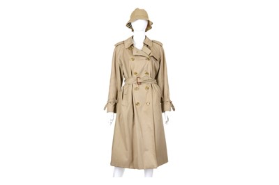 Lot 186 - Burberry Taupe Trench Coat and Matching Hat,...