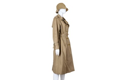 Lot 186 - Burberry Taupe Trench Coat and Matching Hat,...