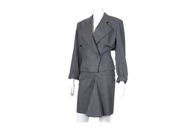Lot 164 - Azzedine Alaia Grey Prince of Wales Skirt Suit,...