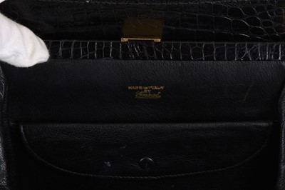 Lot 81 - Gucci Vintage Black Crocodile Handbag, gold...