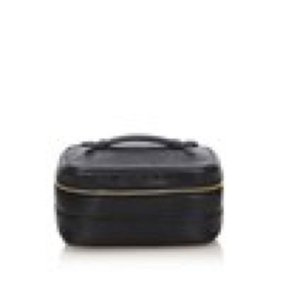 Lot 114 - Chanel Black Leather Rectangular Cosmetic Case,...