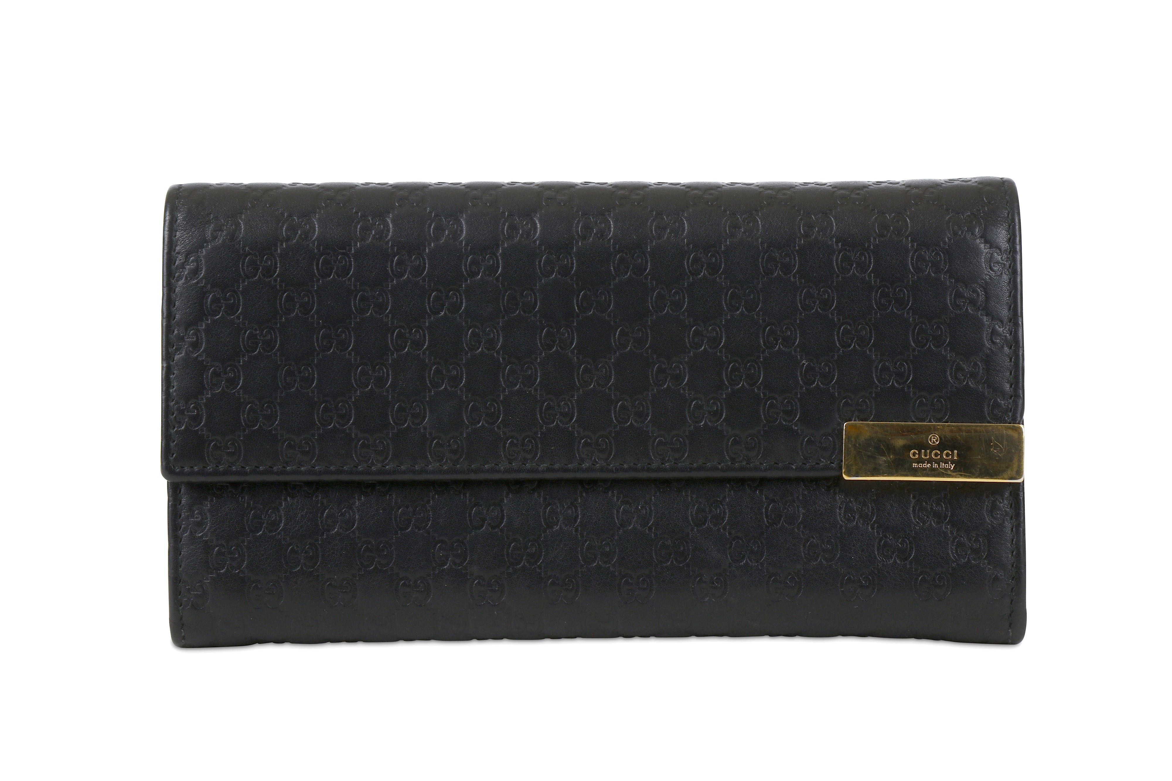 Lot 134 - Gucci Black Guccissima Wallet, embossed logo