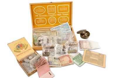 Lot 667 - A collection of coins and banknotes, from...