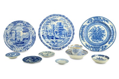 Lot 134 - A group of 19th Century Staffordshire blue and...