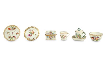 Lot 677 - A collection of Dresden porcelain comprising a...