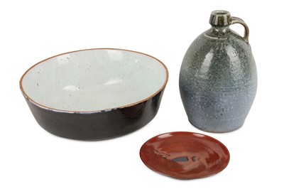 Lot 680 - Three contemporary stoneware studio pottery...