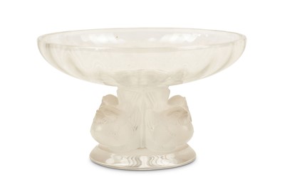 Lot 691 - A lalique glass pedestal bowl, the base formed...