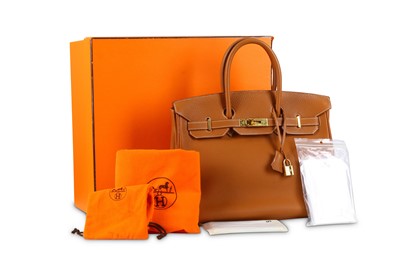 Lot 328 - Hermès Camel Fjord Birkin 35, c. 2003, gold...